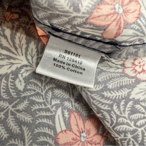 Ann Mashburn floral puff sleeve poplin blouse top sz S - Picture 4 of 6